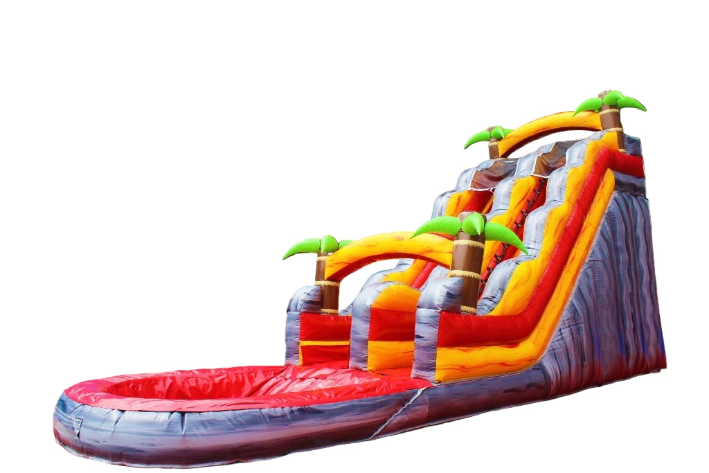 Fruit Beach Party Inflatable Water Slide – 18 Ft Commercial Dual Lane with Pool for Rental Businesses