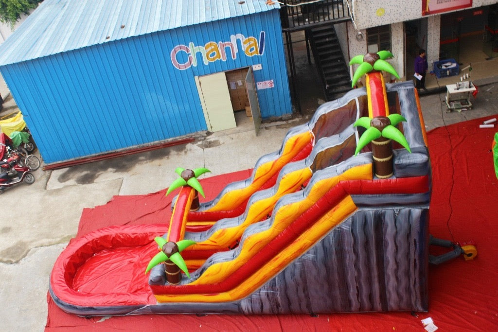 Fruit Beach Party Inflatable Water Slide – 18 Ft Commercial Dual Lane with Pool for Rental Businesses