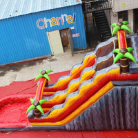 Fruit Beach Party Inflatable Water Slide – 18 Ft Commercial Dual Lane with Pool for Rental Businesses