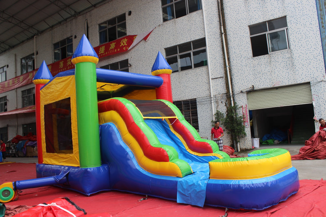 Rainbow Rush Combo Bounce House with Slide