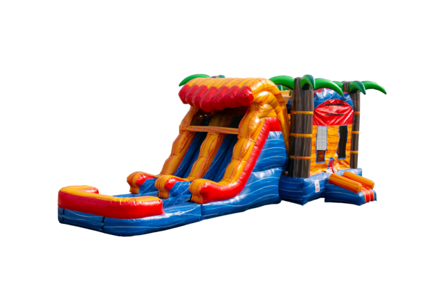 Tropical Inferno Combo Bounce House Slide