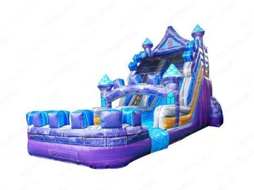 Purple Blue Castle Water Slide