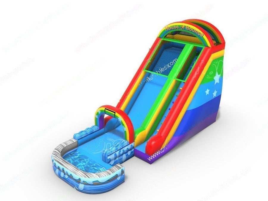 Rainbow Color Inflatable Water Slide